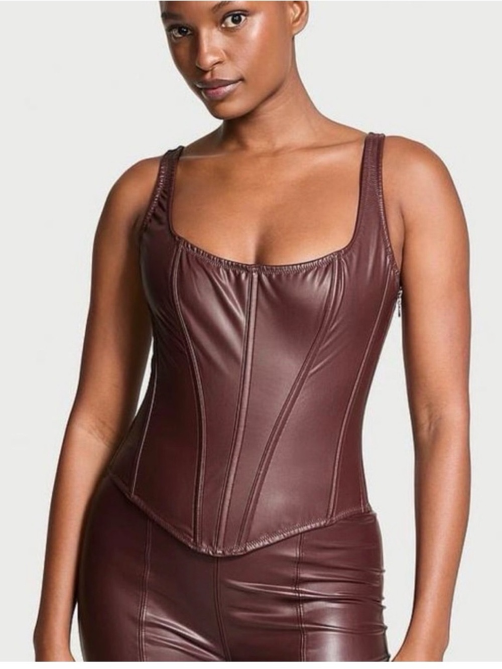 NWT Victoria's Secret Burgundy Taylor Corset and Thong